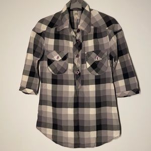 NWOT Wesc Grey Plaid Tunic/Shirt, Medium